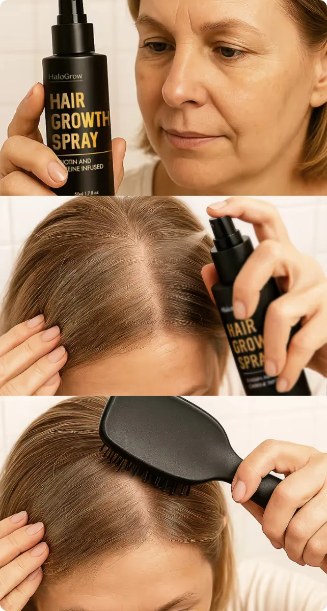 how to use halo grow hair growth spray